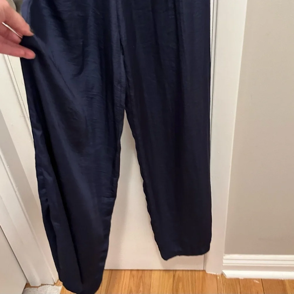 DO+BE Navy Blue Halter Silky Feel One Piece Pant Jumpsuit S NEW - Picture 3 of 11